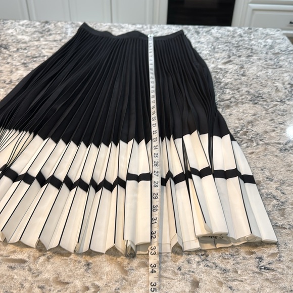 Reiss | NWOT Marie High Rise Pleated Midi Skirt in Black & White Size 6 - Picture 11 of 16